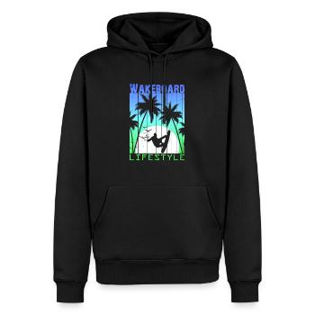 Wakeboard Wakeskate Sports Nautiques Lifestyle Vintage - Sweat à capuche Premium bio Homme - noir - Devant - Nico (187cm)
