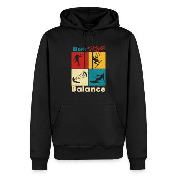 Work Kite Balance. Lifestyle Vintage Design, Work - Männer Premium Bio Hoodie - Schwarz - Vorne - Nico (187cm)