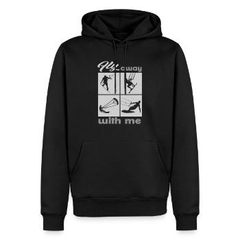 Envolez-vous avec moi. Lifestyle Vintage Design - Sweat à capuche Premium bio Homme - noir - Devant - Nico (187cm)