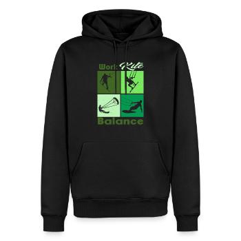 Work Kite Balance. Lifestyle Vintage Design, Work - Männer Premium Bio Hoodie - Schwarz - Vorne - Nico (187cm)