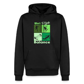 Work Kite Balance. Lifestyle Vintage Design, Work - Männer Premium Bio Hoodie - Schwarz - Vorne - Nico (187cm)