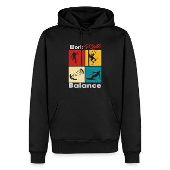 Work Kite Balance. Lifestyle Vintage Design, Work - Männer Premium Bio Hoodie - Schwarz - Vorne - Nico (187cm)