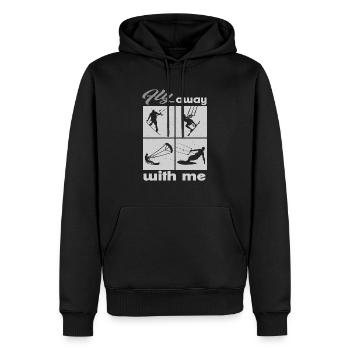 Envolez-vous avec moi. Lifestyle Vintage Design - Sweat à capuche Premium bio Homme - noir - Devant - Nico (187cm)