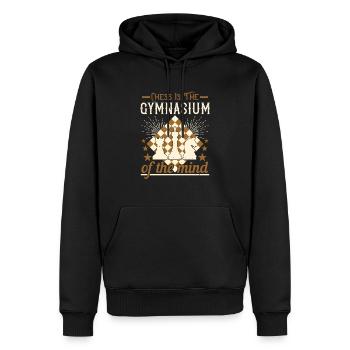 Schach ist das Gymnasium des Geistes - Männer Premium Bio Hoodie - Schwarz - Vorne - Nico (187cm)