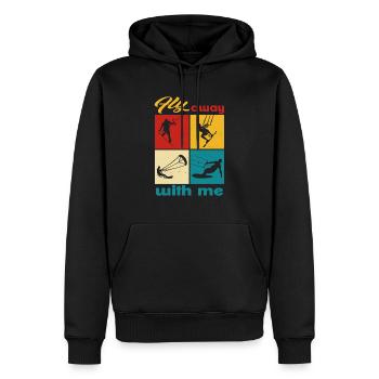 Envolez-vous avec moi. Lifestyle Vintage Design - Sweat à capuche Premium bio Homme - noir - Devant - Nico (187cm)