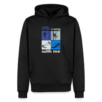 Envolez-vous avec moi. Lifestyle Vintage Design - Sweat à capuche Premium bio Homme - noir - Devant - Nico (187cm)