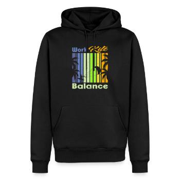 Work Kite Balance. Lifestyle Vintage Design, Work - Männer Premium Bio Hoodie - Schwarz - Vorne - Nico (187cm)