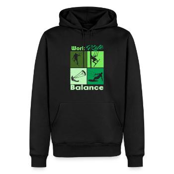 Work Kite Balance. Lifestyle Vintage Design, Work - Männer Premium Bio Hoodie - Schwarz - Vorne - Nico (187cm)