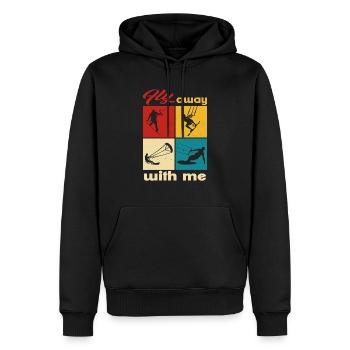 Envolez-vous avec moi. Lifestyle Vintage Design - Sweat à capuche Premium bio Homme - noir - Devant - Nico (187cm)