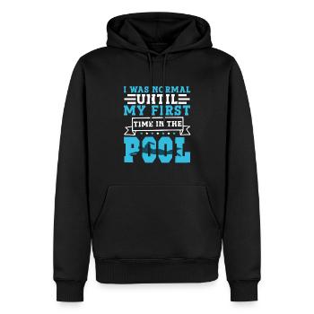 Schimmer Schwimmen I Was Normal Until My First - Männer Premium Bio Hoodie - Schwarz - Vorne - Nico (187cm)