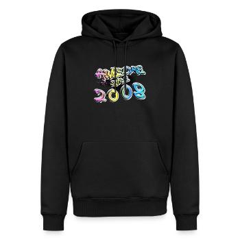 Génial depuis 2008 Graffiti Motif - Sweat à capuche Premium bio Homme - noir - Devant - Nico (187cm)