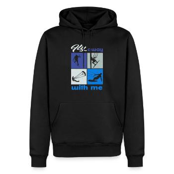 Envolez-vous avec moi. Style de vie Design vintage - Sweat à capuche Premium bio Homme - noir - Devant - Nico (187cm)