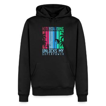 Kiteboarding unlocks my Superpower Lifestyle - Männer Premium Bio Hoodie - Schwarz - Vorne - Nico (187cm)