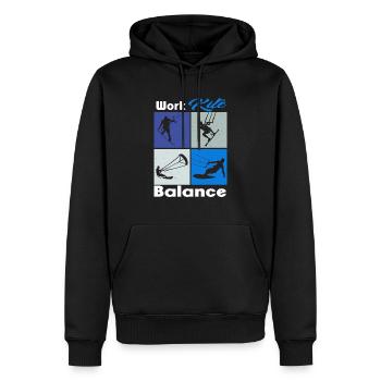 Work Kite Balance. Lifestyle Vintage Design, Work - Männer Premium Bio Hoodie - Schwarz - Vorne - Nico (187cm)