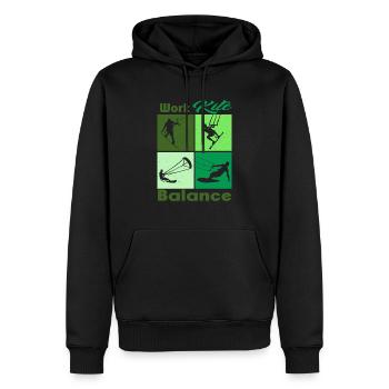 Work Kite Balance. Lifestyle Vintage Design, Work - Männer Premium Bio Hoodie - Schwarz - Vorne - Nico (187cm)