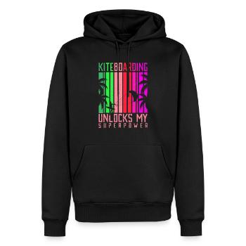 Le kitesurf déverrouille mon style de vie superpuissant - Sweat à capuche Premium bio Homme - noir - Devant - Nico (187cm)