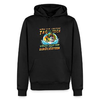 Wäre der heutige Tag ein Fisch, würde man ihn - Männer Premium Bio Hoodie - Schwarz - Vorne - Nico (187cm)