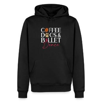 Café, chiens et danse classique - Ballet Dancer - Sweat à capuche Premium bio Homme - noir - Devant - Nico (187cm)