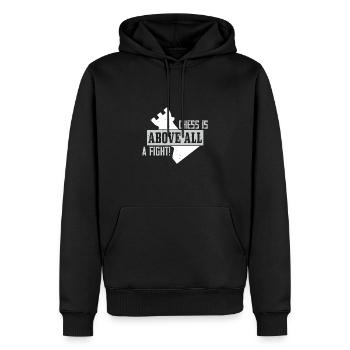 Schach ist vor allem ein Kampf! - Männer Premium Bio Hoodie - Schwarz - Vorne - Nico (187cm)