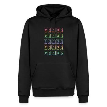 GAMER GAMER GAMER - Männer Premium Bio Hoodie - Schwarz - Vorne - Nico (187cm)