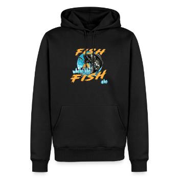 Pêchez là où se trouvent les poissons. Pêche, Pêche - Sweat à capuche Premium bio Homme - noir - Devant - Nico (187cm)