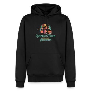 Camping Im Freien Ist Das Bessere Altersheim - Männer Premium Bio Hoodie - Schwarz - Vorne - Nico (187cm)