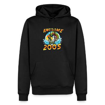 Génial depuis 2005. Angel, l’anniversaire du pêcheur - Sweat à capuche Premium bio Homme - noir - Devant - Nico (187cm)