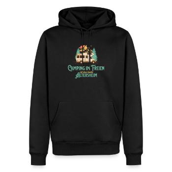 Camping Im Freien Ist Das Bessere Altersheim - Männer Premium Bio Hoodie - Schwarz - Vorne - Nico (187cm)