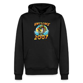 Génial depuis 2007. Angel, l’anniversaire du pêcheur - Sweat à capuche Premium bio Homme - noir - Devant - Nico (187cm)
