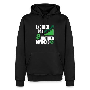 Another Day Another Dividend Retro Funny Investor - Männer Premium Bio Hoodie - Schwarz - Vorne - Nico (187cm)