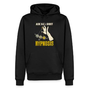 Ask Me About Hypnosis Retro Cool Hypnotism T-Shirt - Männer Premium Bio Hoodie - Schwarz - Vorne - Nico (187cm)
