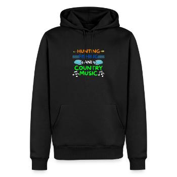 Pêche de chasse vintage et musique country Spearfis - Sweat à capuche Premium bio Homme - noir - Devant - Nico (187cm)
