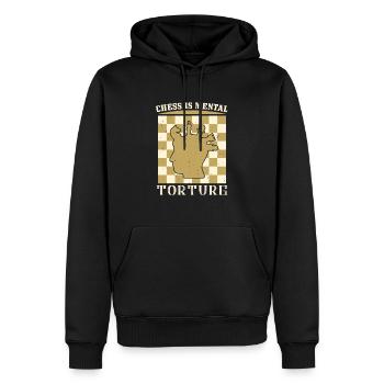 Schach ist mentale Zerrung - Männer Premium Bio Hoodie - Schwarz - Vorne - Nico (187cm)