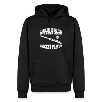 Cricket Slogan Cadeau Cricket Fan Team Cricket - Sweat à capuche Premium bio Homme - noir - Devant - Nico (187cm)