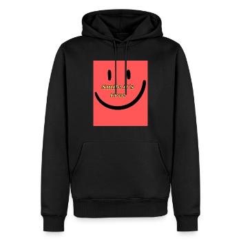 Smile c’est gratuit - Sweat à capuche Premium bio Homme - noir - Devant - Nico (187cm)