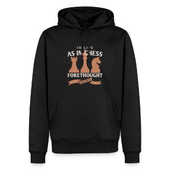 Im Leben, wie im Schach, gewinnt die Voraussicht - Männer Premium Bio Hoodie - Schwarz - Vorne - Nico (187cm)
