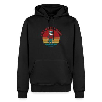 Drôle de chat de ski amoureux de ski chatons - Sweat à capuche Premium bio Homme - noir - Devant - Nico (187cm)