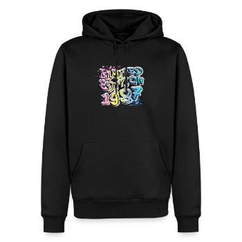 Édition limitée 1987 Graffiti - Sweat à capuche Premium bio Homme - noir - Devant - Nico (187cm)