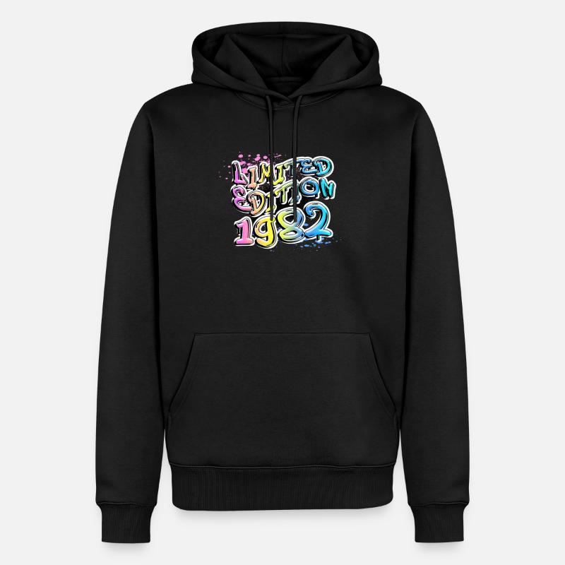 Limited Edition 1982 Graffiti - Männer Premium Bio Hoodie - Schwarz