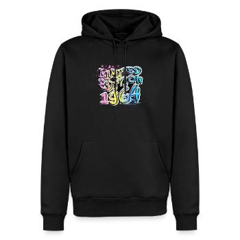 Limited Edition 1964 Graffiti - Men’s Premium Organic Hoodie - black - Front - Nico (187cm)