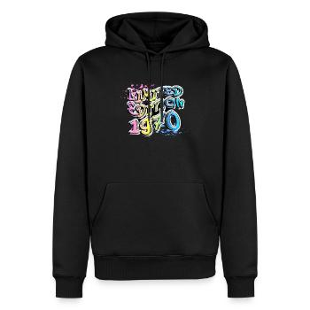 Limited Edition 1970 Graffiti - Men’s Premium Organic Hoodie - black - Front - Nico (187cm)
