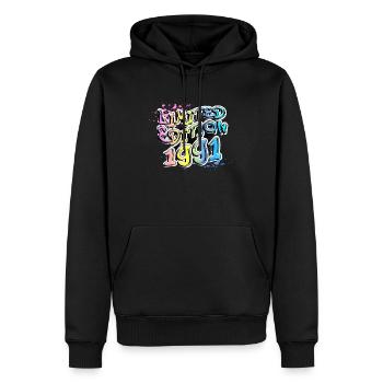 Limited Edition 1991 Graffiti - Men’s Premium Organic Hoodie - black - Front - Nico (187cm)