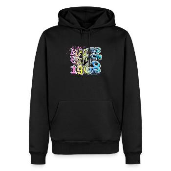 Édition limitée 1968 Graffiti - Sweat à capuche Premium bio Homme - noir - Devant - Nico (187cm)