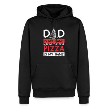 Dad Is My Name Making Pizza Is My Game Pizza Maker - Männer Premium Bio Hoodie - Schwarz - Vorne - Nico (187cm)