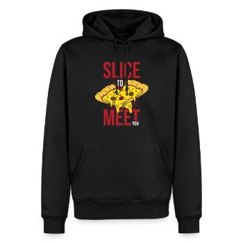 Slice To Meet You Funny Pizza Making - Männer Premium Bio Hoodie - Schwarz - Vorne - Nico (187cm)