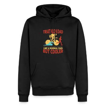 Triathlon Dad Like A Normal Dad But Cooler Triathl - Männer Premium Bio Hoodie - Schwarz - Vorne - Nico (187cm)
