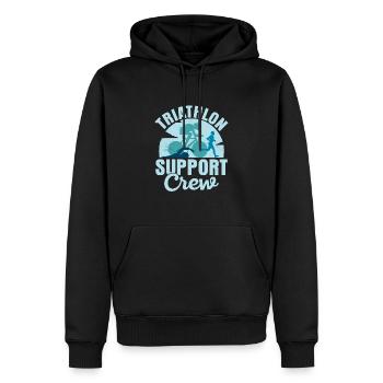 Triathlon Support Crew Swim Cycle Run Triathlete - Männer Premium Bio Hoodie - Schwarz - Vorne - Nico (187cm)