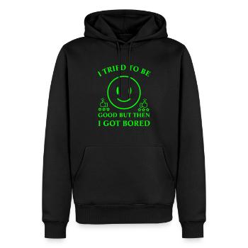 J’ai essayé d’être bon - Sweat à capuche Premium bio Homme - noir - Devant - Nico (187cm)