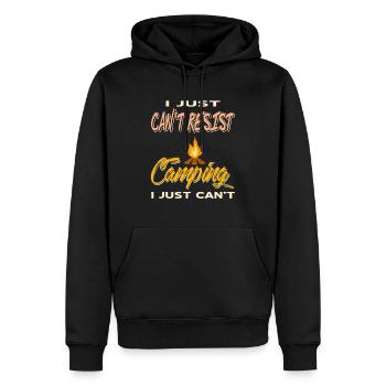 I Just Can't Resist Camping I Just Can't Retro - Men’s Premium Organic Hoodie - black - Front - Nico (187cm)