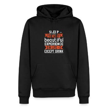 Schlaf – das schönste Erlebnis im Leben – - Männer Premium Bio Hoodie - Schwarz - Vorne - Nico (187cm)